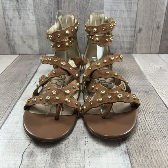 Sam Edelman Womens Daya Sandals Strappy Studded Gladiator Leather Brown Size 7.5 - Picture 4 of 13